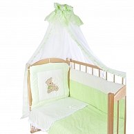 Комплект в кроватку  Балу МИША-МАША 7пр (ш4030) зеленый(салатовый)