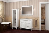 мебель для ванных комнат АКВА РОДОС Шкаф-пенал Беатриче (белая патина/хром)
