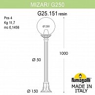 Садовый светильник-столбик Fumagalli Globe 250 G25.151.000.BZE27