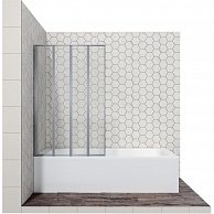 Душевая шторка Ambassador Bath Screens 100x140 со складывающимися дверями (прозрачное стекло / профиль хром) 16041111L