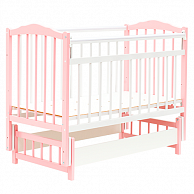 Кроватка Bambini 03 маятник бело-розовый