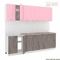 Готовая кухня Кортекс-мебель Корнелия ЛИРА-лайт 2,5 Розовый / Оникс, Марсель