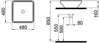 Умывальник накладной Idevit Kare 48x48 K0101-2486-001-1-0000