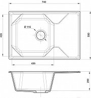 Кухонная мойка GranFest GF-U-740L (черный)