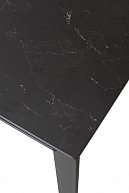 Обеденный стол Дамавер CORNER 120 SINTERED STONE WHITE MARBLE/ BLACK