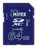 Карта памяти sdxc Mirex 64GB (UHS-I, class 10) (13611-SD10CD64)