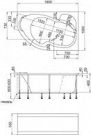 Ванна 1Марка Aura 160x105 (левая) белый