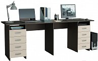Письменный стол MFMaster Тандем-3 венге / дуб молочный  белый / белый МСТ-СДТ-03-ДМ-16