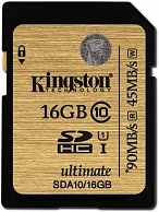 Карта памяти Kingston 16GB SDHC Class 10 UHS-I SDA10/16GB