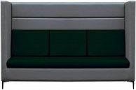 Диван Бриоли Дирк трехместный L21-L15 (серый, зеленые вставки)