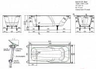 Ванна Универсал Эврика-У 170x75 (1 сорт, с ножками)