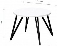 Обеденный стол Millwood Женева 2 Л18 100x70 дуб белый Craft/металл черный