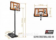 Бескетбольная стойка Alpin Streetball BSS-44 оранжевый, черный