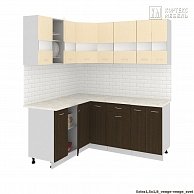 Готовая кухня Кортекс-мебель Корнелия ЭКСТРА угловая 1,5х1,8 Венге светлый / Венге, Марсель