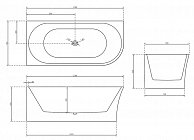 Ванна акриловая Abber AB9257 -1.7 R