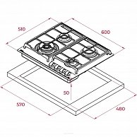 Поверхность газовая Teka GZC 64320 XBN STONE GREY