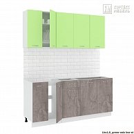 Готовая кухня Кортекс-мебель Корнелия ЛИРА-лайт 1,8 без столешницы Зелёный / Оникс