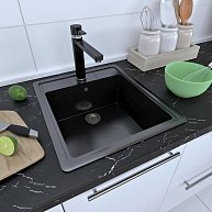 Кухонная мойка GranAlliance G-20 черный, без сифона