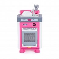 Игровой набор Полесье Carmen №3 с посудомоечной машиной и мойкой розовый (в пакете)  (47946)