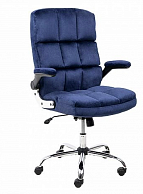 Кресло поворотное  AksHome   CAESAR CHROME, вельвет, темно-синий