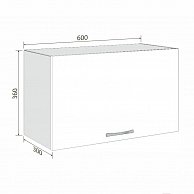 Шкаф настенный  Кортекс-мебель Корнелия ЛИРА ВШГ60-1г-360 Оникс