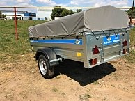 Прицеп Кремень бизнес 2,5*1,3 с бортом 50 см с тентом 30 см (усиленный передний и задний борт)