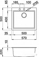 Кухонная мойка  Elleci Quadra 105   Bianco Titano 68