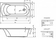 Ванна акриловая  Riho Miami 150