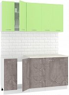 Готовая кухня Кортекс-мебель Корнелия ЛИРА 1,6 Зелёный / Оникс, Королевский опал