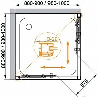 Душевой уголок Cezares ANIMA-W-A-2-90-P-Cr 900x900x2000