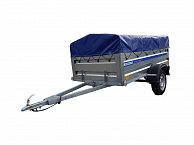 Прицеп Кремень стандарт плюс 2,5*1,56 с бортом 50 см с тентом 30 см