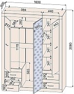 Набор мебели для жилой комнаты Интерлиния Loft-1 (Спальня-1) дуб золотой/антрацит