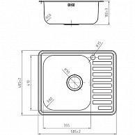 Кухонная мойка IDDIS  STR58SLi77  нерж.сталь, 585*485, чаша слева