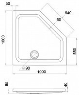 Душевой поддон Triton ПД29 100x100 пятиугольный