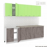 Готовая кухня Кортекс-мебель Корнелия ЛИРА-лайт 2,5 Зелёный / Оникс, Марсель