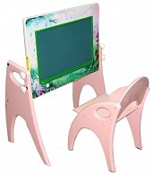 Набор детской мебели  Интехпроект Зима-Лето (парта-мольберт+стульчик), арт.14-317 (розовый)