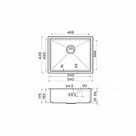 Мойка Omoikiri Kasen 54-16-INT-IN нержавеющая сталь
