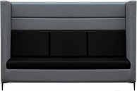 Диван Бриоли Дирк трехместный L21-L22 (серый, черные вставки)