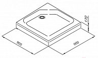 Душевой уголок Triton Йота 90x90 (черный, с поддоном 17 см)