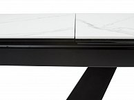 Обеденный стол Дамавер ACUTO 2 170  Белый мрамор матовый, керамика/ черный каркас