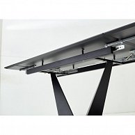 Обеденный стол Дамавер Ниагара 160 Бежевый мрамор, стекло / черный каркас