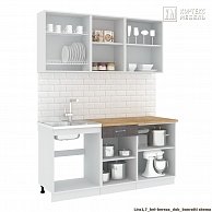 Готовая кухня Кортекс-мебель Корнелия ЛИРА-лайт 1,7 Белый / Берёза, Марсель