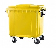 Контейнер для отходов пластиковый с плоской крышкой (Россия) 1100л желтый