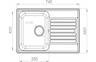 Кухонная мойка  GranFest  Quarz Z-78  черный
