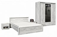 Комплект мебели для спальни Интерлиния Лима-3 (без основания,дуб белый) 1224409