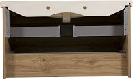 Шкаф консольный Аква Родос Винтаж 100 (севилья) с умывальником Frame 100 см АР000040271 белый, коричневый