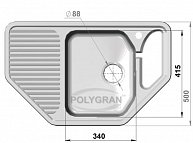 Кухонная мойка  Polygran  F-10 (коричневый)
