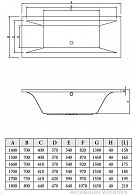 Ванна Bonito Home Valencia  170x75 (с ножками) BH-VA-601-170/S