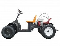 Мини-трактор Rossel M-318 на базе адаптера ХорсАМ в комплекте с подъёмным механизмом и почвофрезой