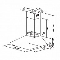 Кухонная вытяжка CATA V3-S500 BK